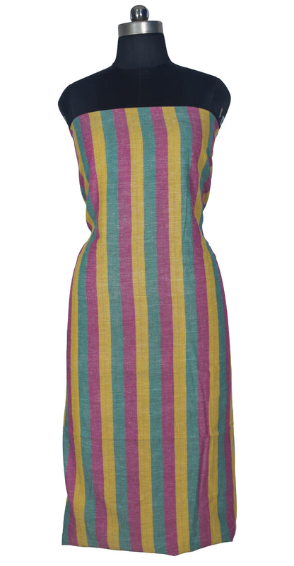 Handloom Woven Kala Cotton Patterned Weaving Unstitched Kurta Fabric  2.50 Mtr  Length  -  SKU : DB26601A