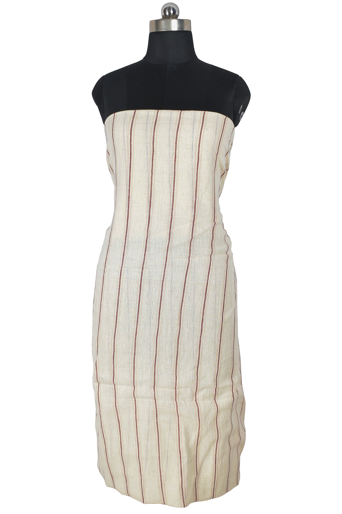 Handloom Woven Kala Cotton Patterned Weaving Unstitched Kurta Fabric  Mtr Length  2.5 Mtr  Length  -  SKU : GG10931A