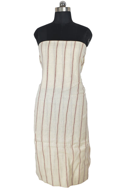 Handloom Woven Kala Cotton Patterned Weaving Unstitched Kurta Fabric  Mtr Length  2.5 Mtr  Length  -  SKU : GG10931A