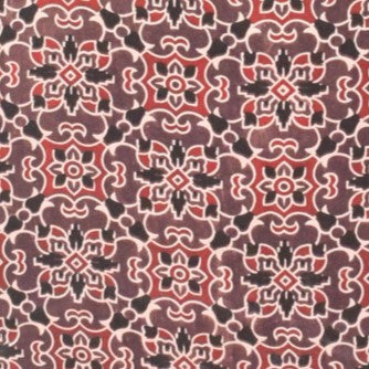 Ajrakh Modal Silk Natural Dye Screen Print Hand Printed Unstitched Kurta Fabric    2.5 Mtr  Length  -  SKU : JB23B03A