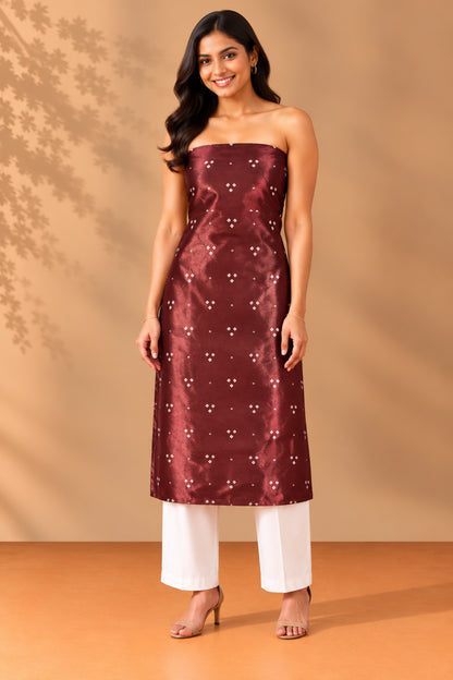 Bandhej [ Tie-Dye] Mashru Silk Unstitched Kurta Fabric  3.00 Mtr  Length  -  SKU : HM19A02D