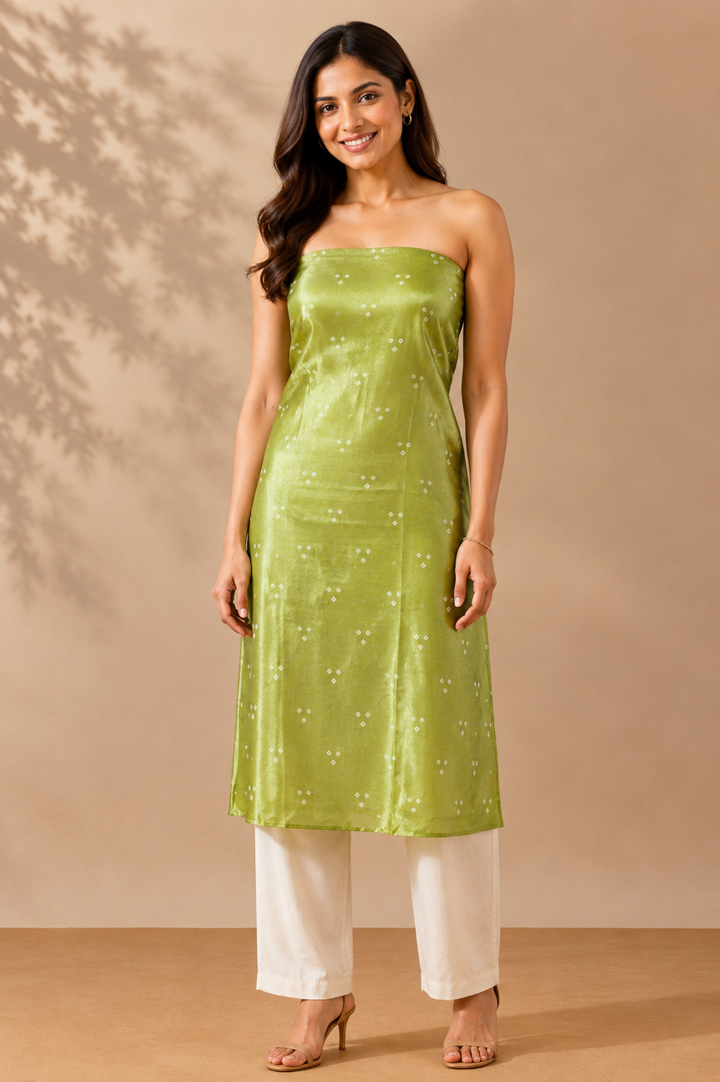 Bandhej [ Tie-Dye] Mashru Silk Unstitched Kurta Fabric   2.5 Mtr  Length  -  SKU : HM01C03A