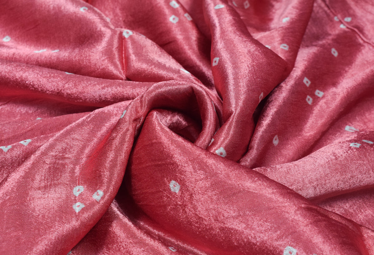 Bandhej [ Tie-Dye] Mashru Silk Unstitched Kurta Fabric  2.50 Mtr  Length  -  SKU : HM19A01J