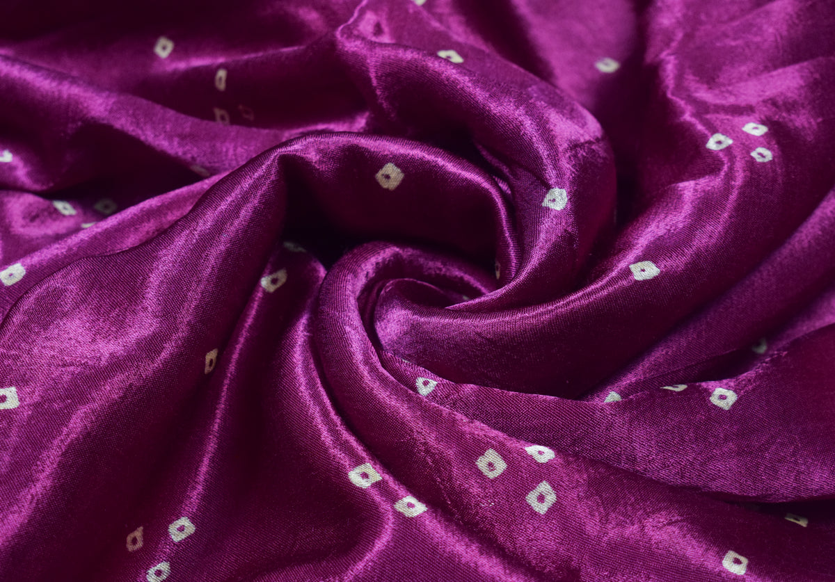 Bandhej [ Tie-Dye] Mashru Silk Unstitched Kurta Fabric  2.50 Mtr  Length  -  SKU : HM19A01B
