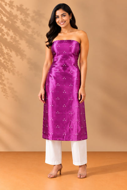 Bandhej [ Tie-Dye] Mashru Silk Unstitched Kurta Fabric  3.00 Mtr  Length  -  SKU : HM19A02B
