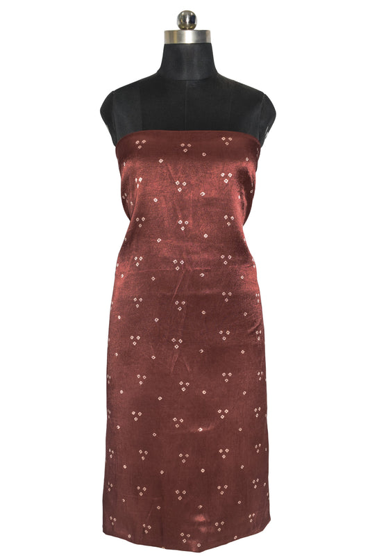 Bandhej [ Tie-Dye] Mashru Silk Unstitched Kurta Fabric   3 Mtr  Length  -  SKU : HM02C02J