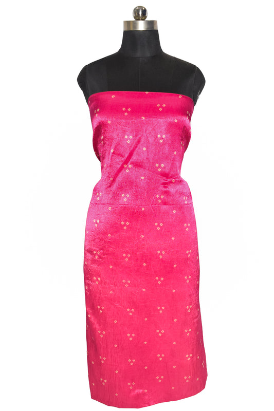 Bandhej [ Tie-Dye] Mashru Silk Unstitched Kurta Fabric   2.5 Mtr  Length  -  SKU : HM02C01C