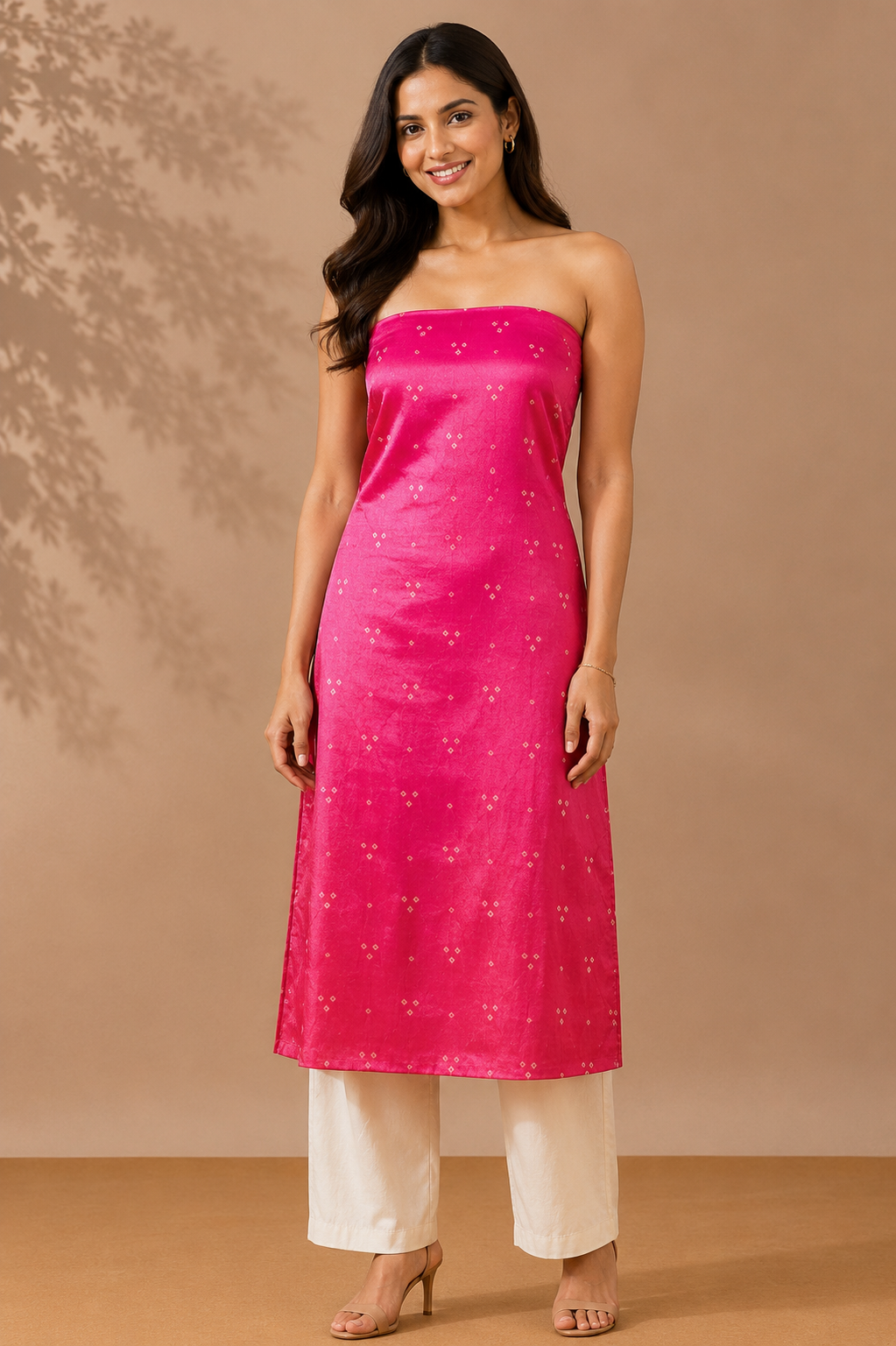 Bandhej [ Tie-Dye] Mashru Silk Unstitched Kurta Fabric   3.0 Mtr  Length  -  SKU : HM02C02C