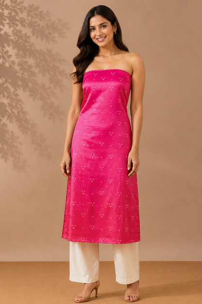 Bandhej [ Tie-Dye] Mashru Silk Unstitched Kurta Fabric   3.0 Mtr  Length  -  SKU : HM02C02C