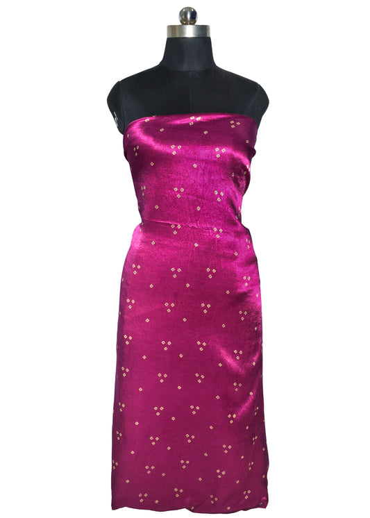 Bandhej [ Tie-Dye] Mashru Silk Unstitched Kurta Fabric   2.5 Mtr  Length  -  SKU : HM02C01D