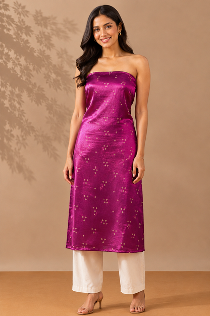 Bandhej [ Tie-Dye] Mashru Silk Unstitched Kurta Fabric   3.0 Mtr  Length  -  SKU : HM02C02D