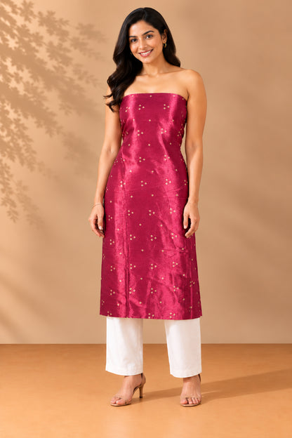 Bandhej [ Tie-Dye] Mashru Silk Unstitched Kurta Fabric  2.50 Mtr  Length  -  SKU : HM19A01A