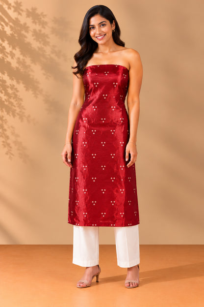 Bandhej [ Tie-Dye] Mashru Silk Unstitched Kurta Fabric  3.00 Mtr  Length  -  SKU : HM19A02N