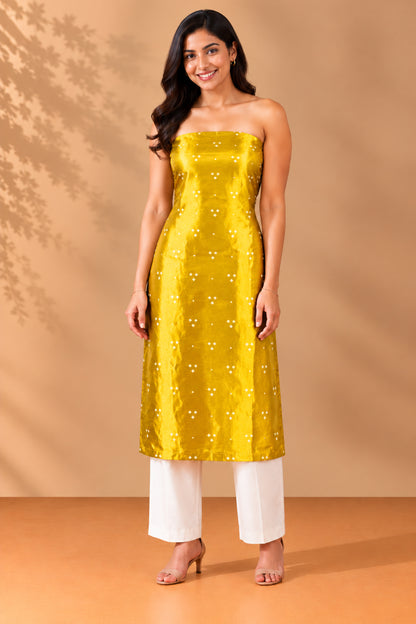 Bandhej [ Tie-Dye] Mashru Silk Unstitched Kurta Fabric  3.00 Mtr  Length  -  SKU : HM19A02G