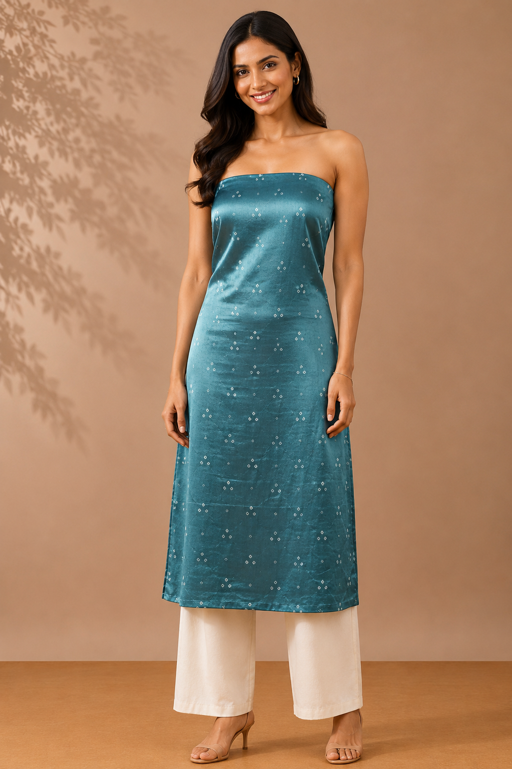 Bandhej [ Tie-Dye] Mashru Silk Unstitched Kurta Fabric   2.5 Mtr  Length  -  SKU : HM02C01L