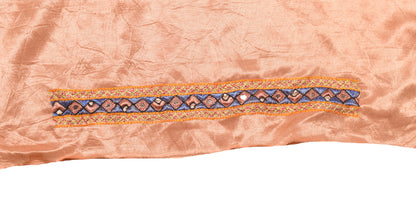 Neran Work Mashru Silk Fabric  with Hand Embroidered Yoke for Kurta   2.5 Mtr  Length  -  SKU : SH23604A