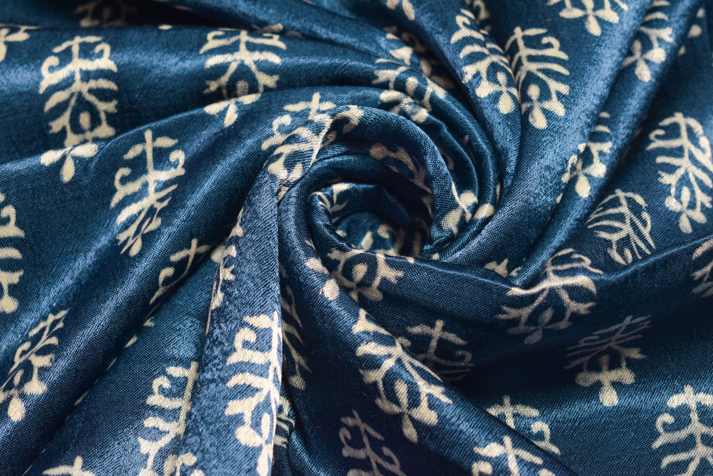 Screen Print Hand Printed Mashru Silk Unstitched Kurta Fabric   2.5 Mtr  Length  -  SKU : HM01C05B