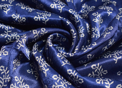 Screen Print Hand Printed Mashru Silk Unstitched Kurta Fabric    2.5 Mtr  Length  -  SKU : HM16C01D