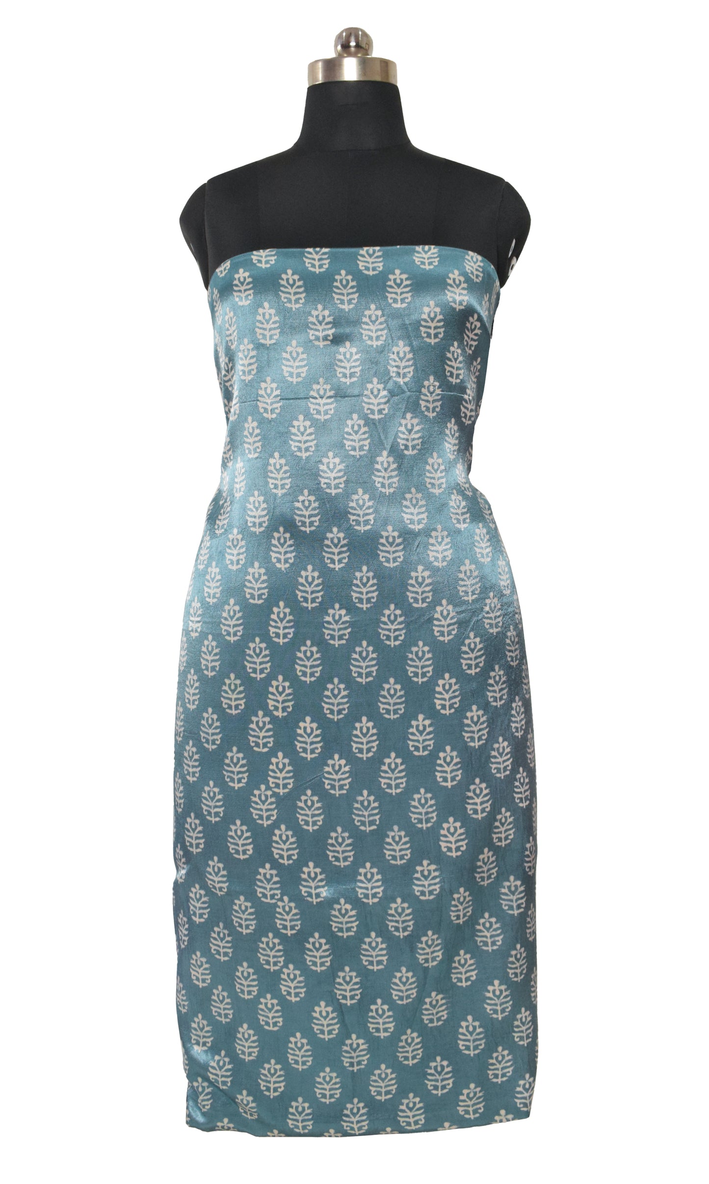 Screen Print Hand Printed Mashru Silk Unstitched Kurta Fabric   2.5 Mtr  Length  -  SKU : HM01C05D