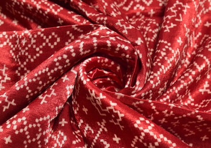 Patola Print Mashru Silk Unstitched Kurta Fabric    2.5 Mtr  Length  -  SKU : HM16C02B