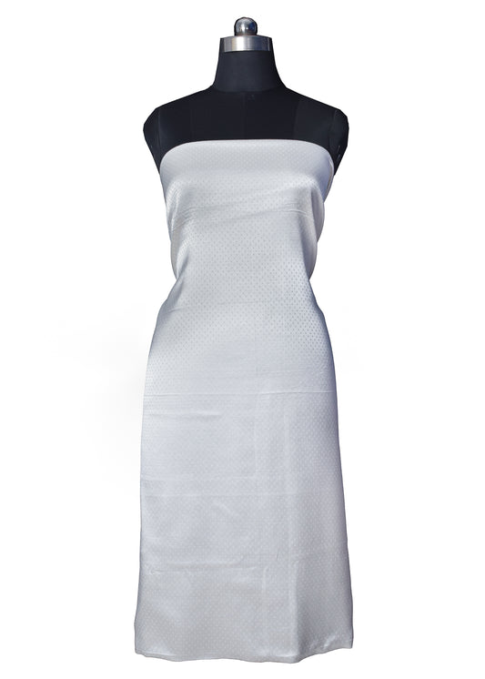 Grain [Dani] Weave Mashru Silk Unstitched Kurta Fabric   1.5 Mtr  Length  -  SKU : 0074-WHWH