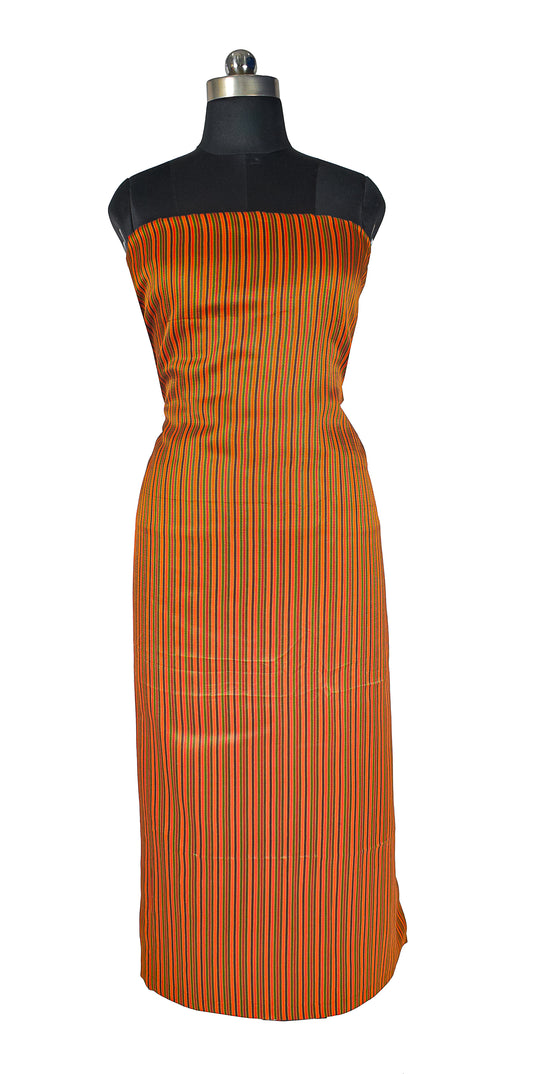 Handloom Woven Mashru Silk Handloom Fine Stripes Unstitched Kurta Fabric 36 Inch Width   3 Mtr  Length  -  SKU : HM07303A