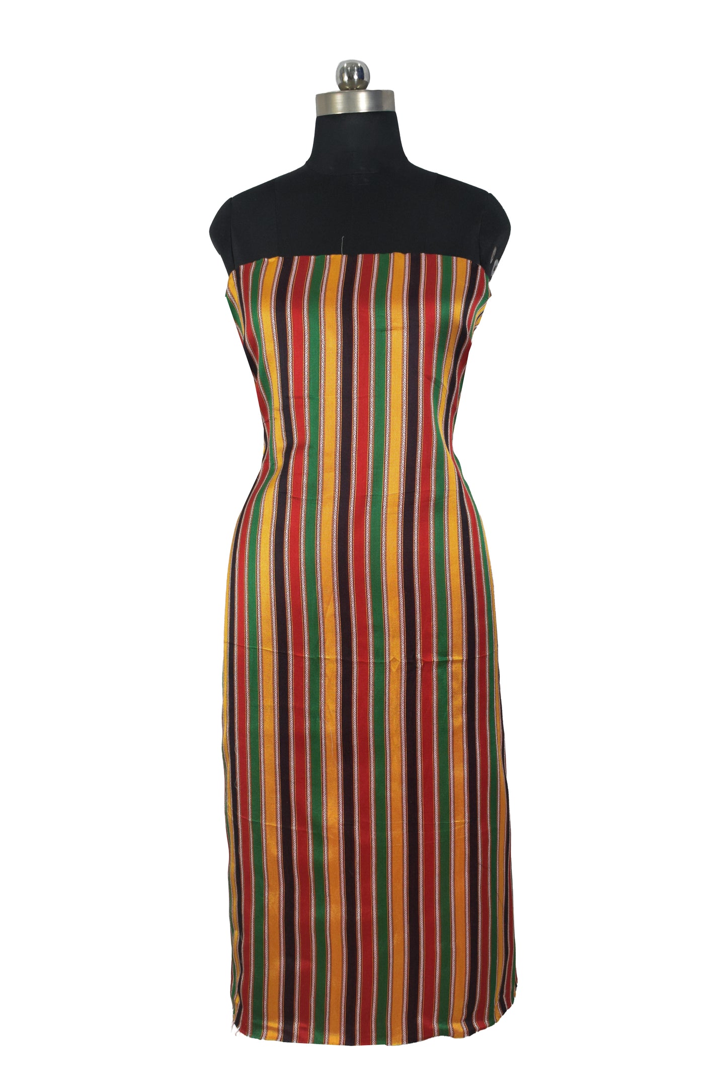 Handloom Woven Mashru Silk Handloom Fine Stripes Unstitched Kurta Fabric 36 Inch Width  2.00 Mtr  Length  -  SKU : HM30401A