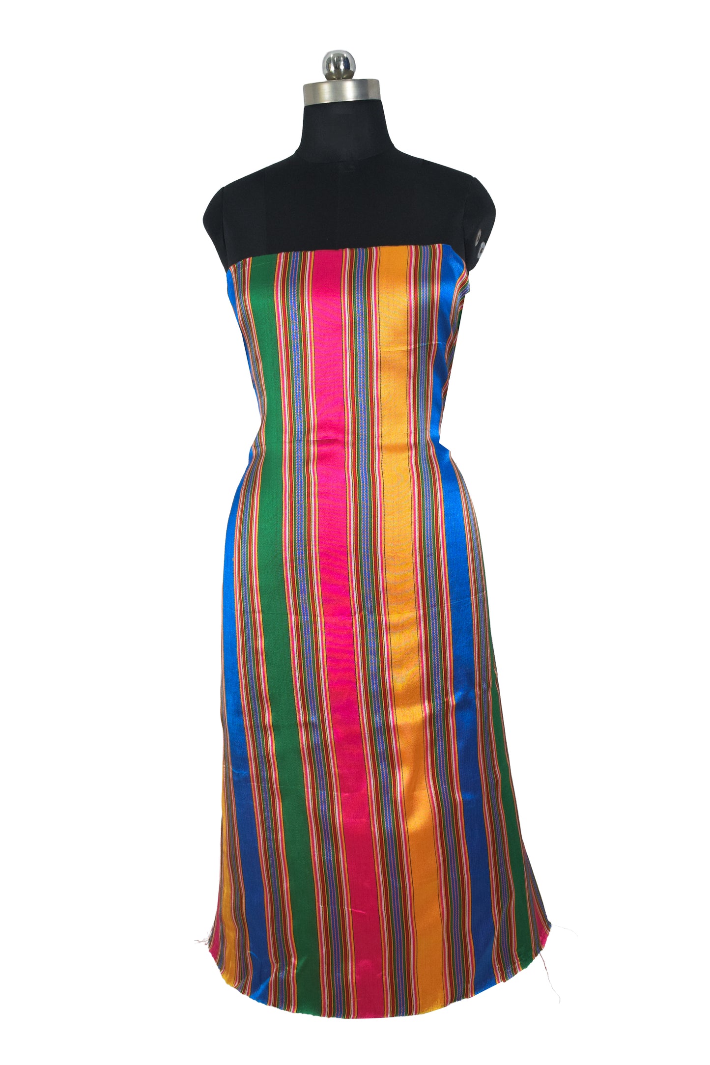 Handloom Woven Mashru Silk Handloom Fine Stripes Unstitched Kurta Fabric 36 Inch Width  2.00 Mtr  Length  -  SKU : HM30401B