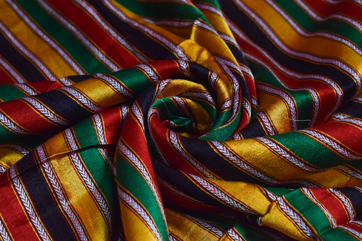 Handloom Woven Mashru Silk Handloom Fine Stripes Unstitched Kurta Fabric 36 Inch Width  2.00 Mtr  Length  -  SKU : HM30401A