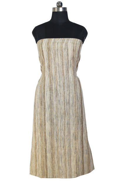 Weaving Design Fine Cotton Thread Dyeing Weaving Handloom Woven Unstitched Kurta Fabric  Mtr Length  2.5 Mtr  Length  -  SKU : DV19402A