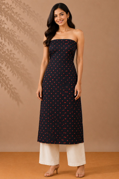 Bandhej [ Tie-Dye] Modal Silk Single Colour Bandhani Unstitched Kurta Fabric 2.5 Mtr  Length  -  SKU : 0090-BKRE