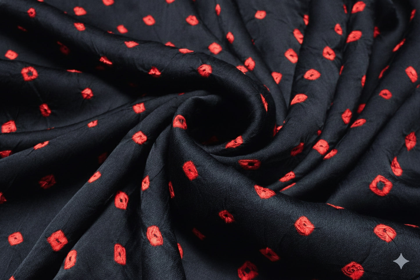 Bandhej [ Tie-Dye] Modal Silk Single Colour Bandhani Unstitched Kurta Fabric 2.5 Mtr  Length  -  SKU : 0090-BKRE