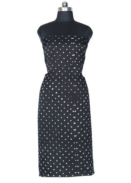 Bandhej [ Tie-Dye] Modal Silk Single Colour Bandhani Unstitched Kurta Fabric  Mtr Length  2.5 Mtr  Length  -  SKU : 0090-BKWH