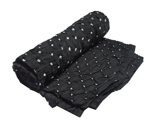 Bandhej [ Tie-Dye] Modal Silk Single Colour Bandhani Unstitched Kurta Fabric  Mtr Length  2.5 Mtr  Length  -  SKU : 0090-BKWH