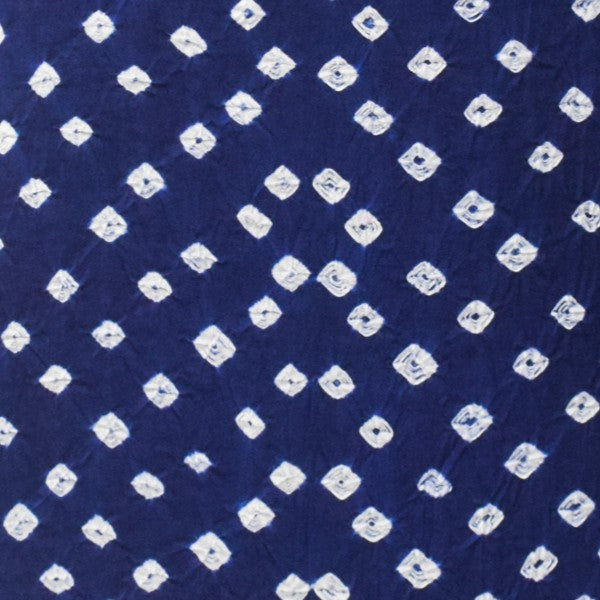Bandhej [ Tie-Dye] Modal Silk Single Colour Bandhani Unstitched Kurta Fabric 2.5 Mtr  Length  -  SKU : 0090-BLWH