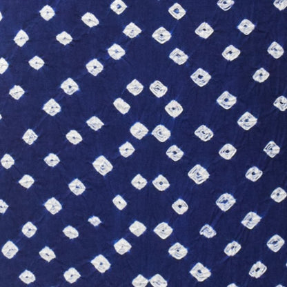 Bandhej [ Tie-Dye] Modal Silk Single Colour Bandhani Unstitched Kurta Fabric 2.5 Mtr  Length  -  SKU : 0090-BLWH