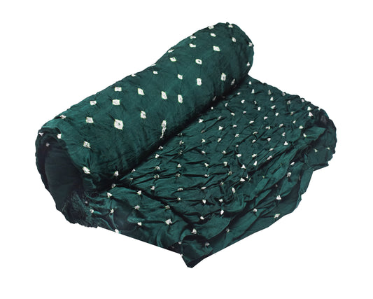 Bandhej [ Tie-Dye] Modal Silk Single Colour Bandhani Unstitched Kurta Fabric  Mtr Length  2.5 Mtr  Length  -  SKU : 0090-GRWH