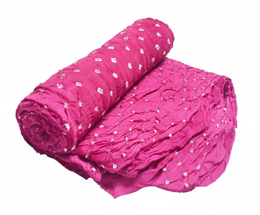 Bandhej [ Tie-Dye] Modal Silk Single Colour Bandhani Unstitched Kurta Fabric  Mtr Length  2.5 Mtr  Length  -  SKU : 0090-LPWH