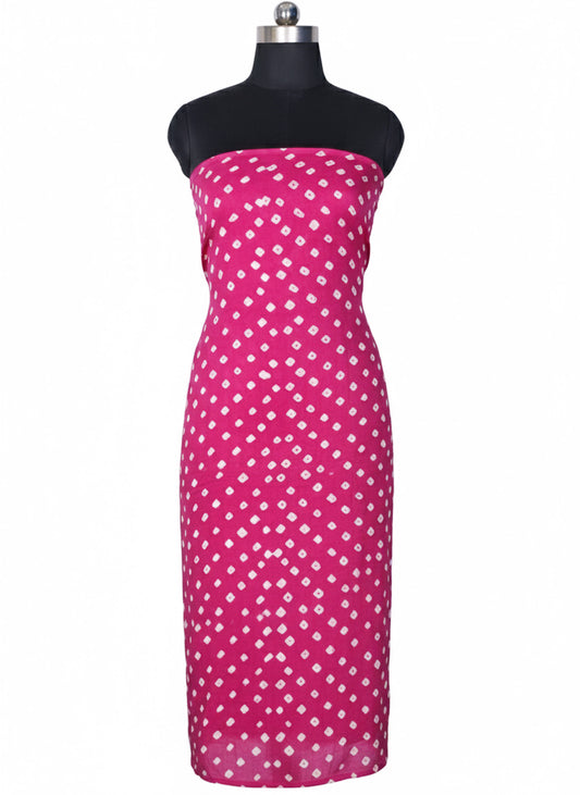 Bandhej [ Tie-Dye] Modal Silk Single Colour Bandhani Unstitched Kurta Fabric  Mtr Length  2.5 Mtr  Length  -  SKU : 0090-LPWH