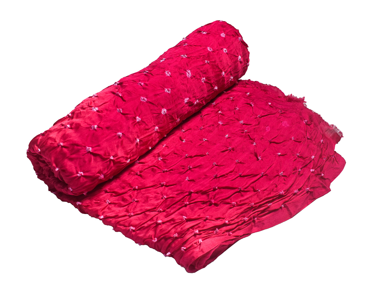 Bandhej [ Tie-Dye] Modal Silk Single Colour Bandhani Unstitched Kurta Fabric 2.5 Mtr  Length  -  SKU : 0090-PKWH