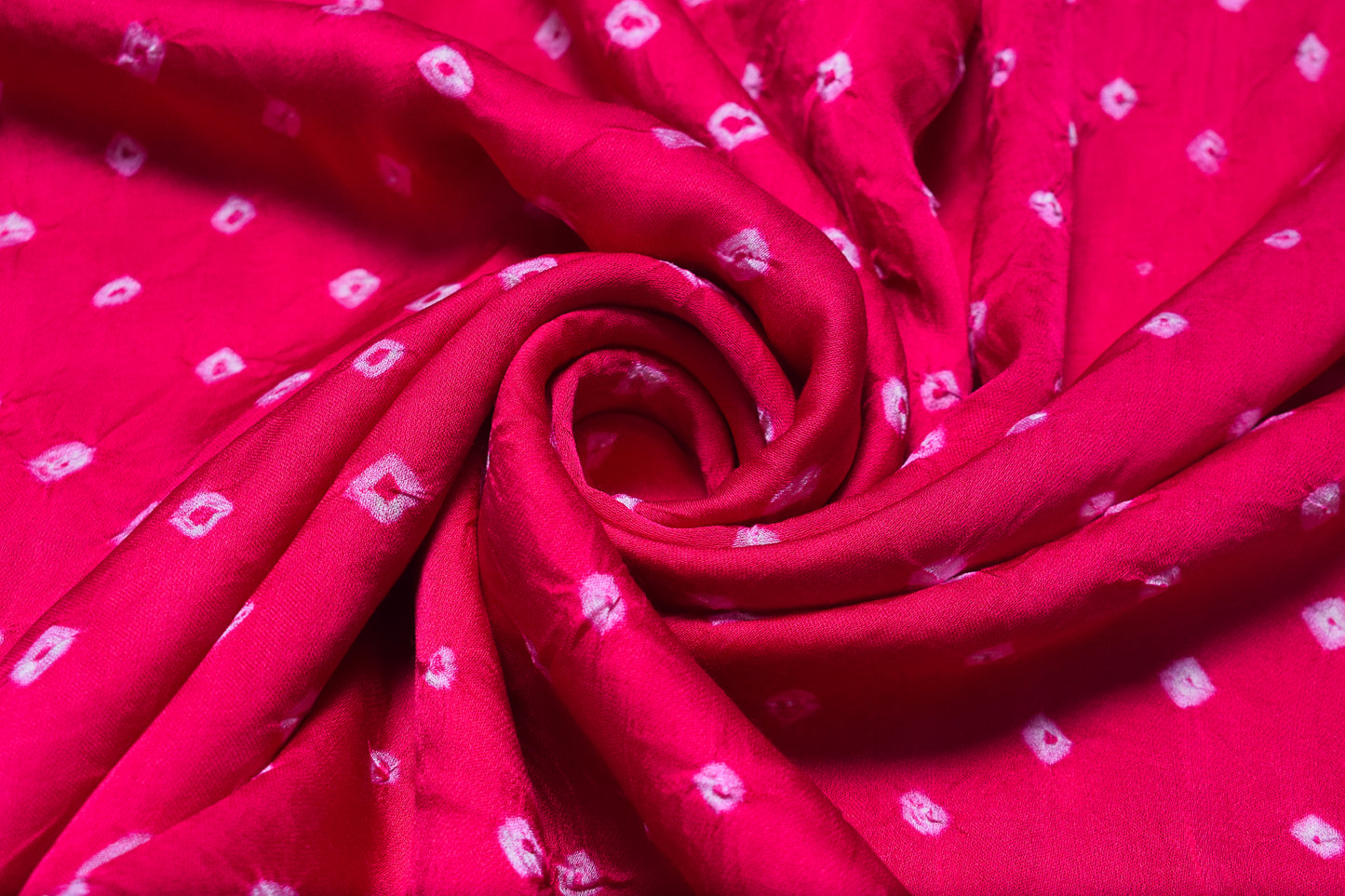 Bandhej [ Tie-Dye] Modal Silk Single Colour Bandhani Unstitched Kurta Fabric 2.5 Mtr  Length  -  SKU : 0090-PKWH