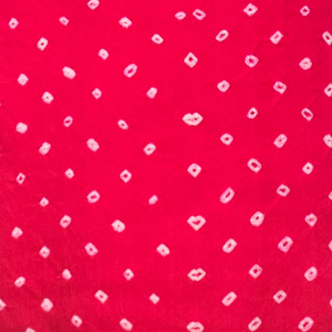 Bandhej [ Tie-Dye] Modal Silk Single Colour Bandhani Unstitched Kurta Fabric 2.5 Mtr  Length  -  SKU : 0090-PKWH