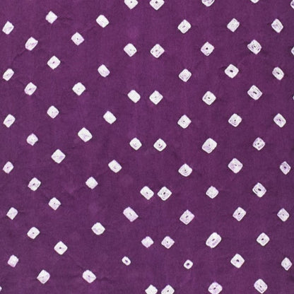 Bandhej [ Tie-Dye] Modal Silk Single Colour Bandhani Unstitched Kurta Fabric 2.5 Mtr  Length  -  SKU : 0090-PUWH
