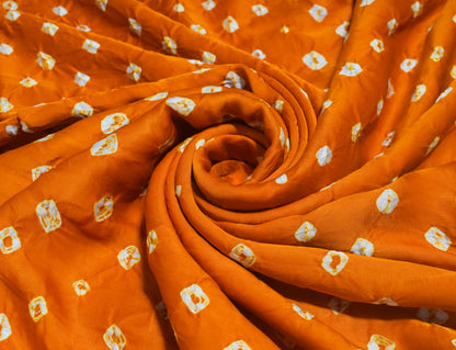 Bandhej [ Tie-Dye] Modal Silk Single Colour Bandhani Unstitched Kurta Fabric  Mtr Length  2.5 Mtr  Length  -  SKU : 0090-RUWH