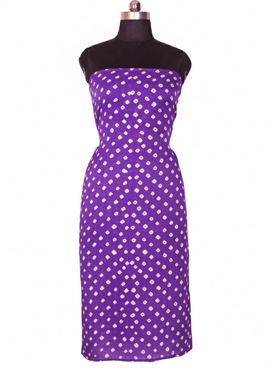 Bandhej [ Tie-Dye] Modal Silk Single Colour Bandhani Unstitched Kurta Fabric  Mtr Length  2.5 Mtr  Length  -  SKU : 0090-VIWH