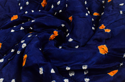 Bandhej [ Tie-Dye] Modal Silk Multi (Bandhej - Tie Dye) Unstitched Kurta Fabric  Mtr Length  2.5 Mtr  Length  -  SKU : 0091-BLYE