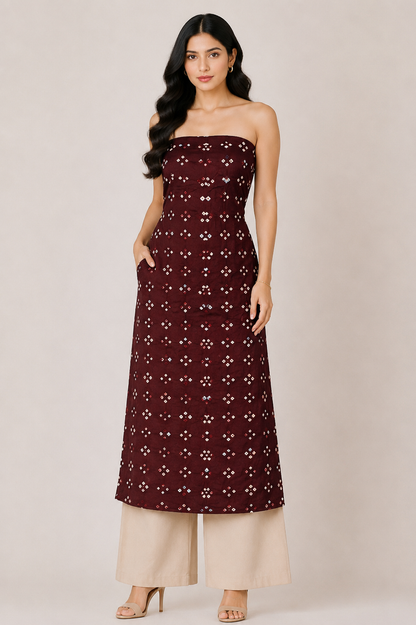 Multi (Bandhej - Tie Dye) Modal Silk Unstitched Kurta Fabric  Mtr Length  2.5 Mtr  Length  -  SKU : KH25801B