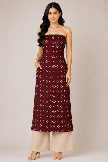 Multi (Bandhej - Tie Dye) Modal Silk Unstitched Kurta Fabric  Mtr Length  2.5 Mtr  Length  -  SKU : KH25801C