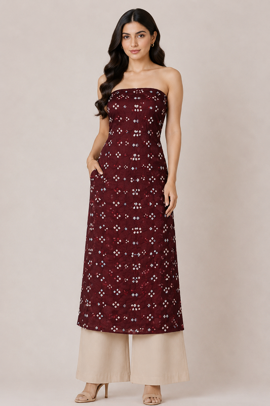 Multi (Bandhej - Tie Dye) Modal Silk Unstitched Kurta Fabric  Mtr Length  2.5 Mtr  Length  -  SKU : KH25801I