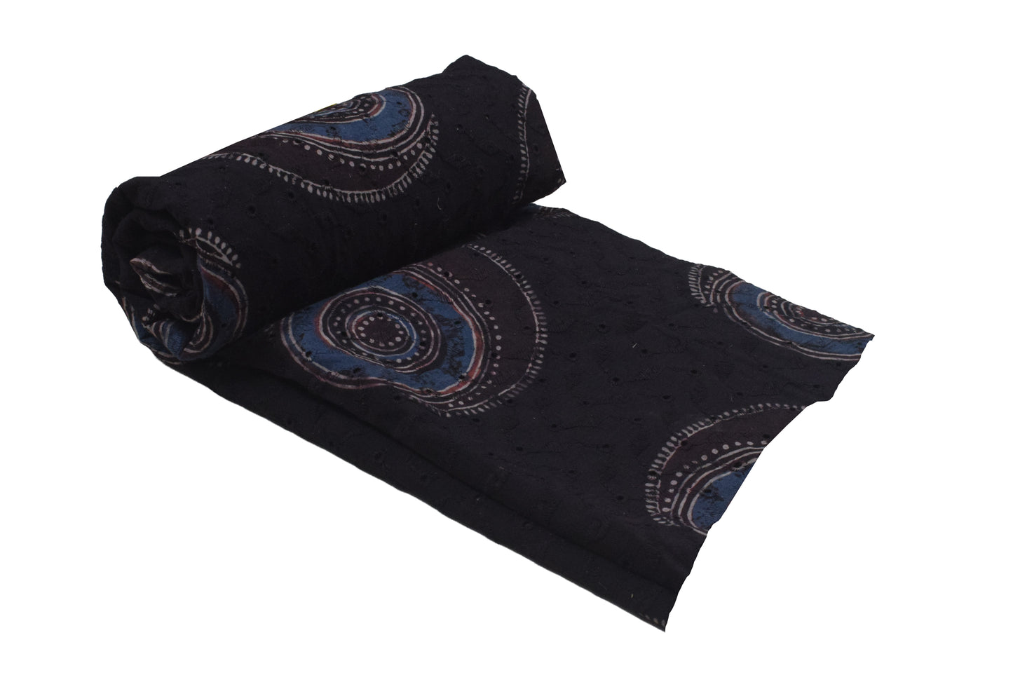 Ajrakh Cotton Natural Dye Hakoba Design Hand Block Print Unstitched Kurta Fabric  Mtr Length  3 Mtr  Length  -  SKU : MK12902C